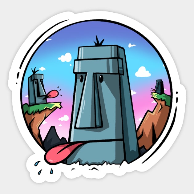 Easter Island Shenanigans Sticker by aGoM